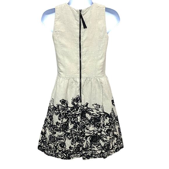 LOFT Linen Blend Sleeveless Fit and Flare Dress 2 Floral Coastal Quiet Luxury - Picture 2 of 9